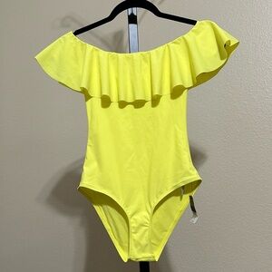 Top shop one piece off the shoulder ruffle